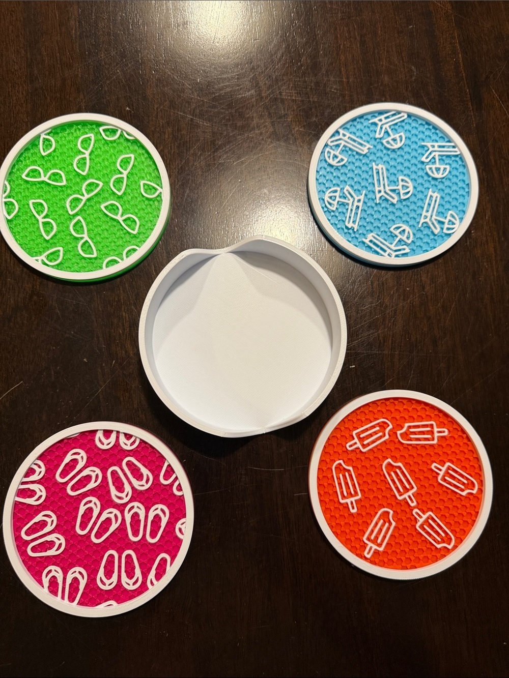 Bright 4 Piece Summertime Drink Coaster Set